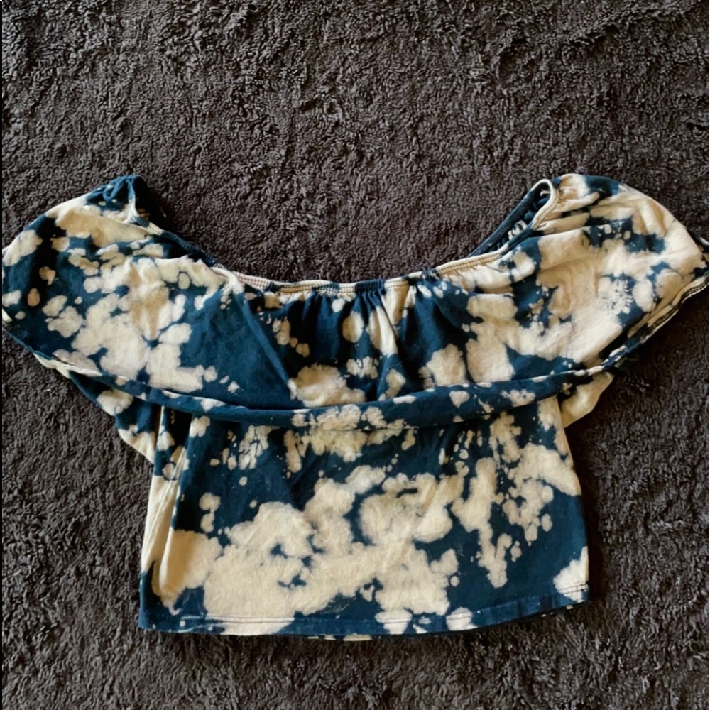 Black and Brown Off-The-Shoulder Top